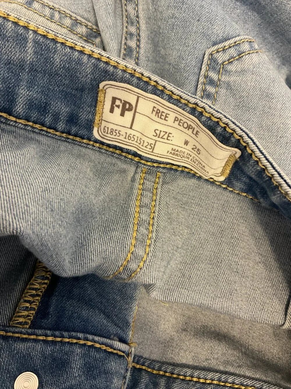Free People Flare Leg Jeans 25 Blue Raw Hem